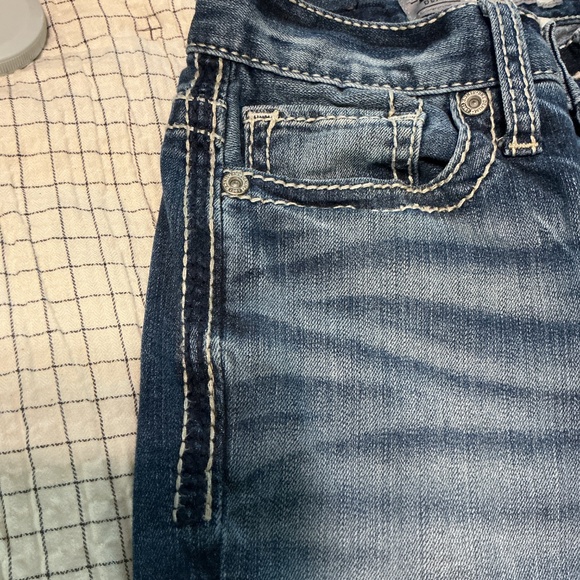 BKE denim Aiden bootleg Women stonewashed jeans 27s 28 inch inseam stitch design - Picture 7 of 11